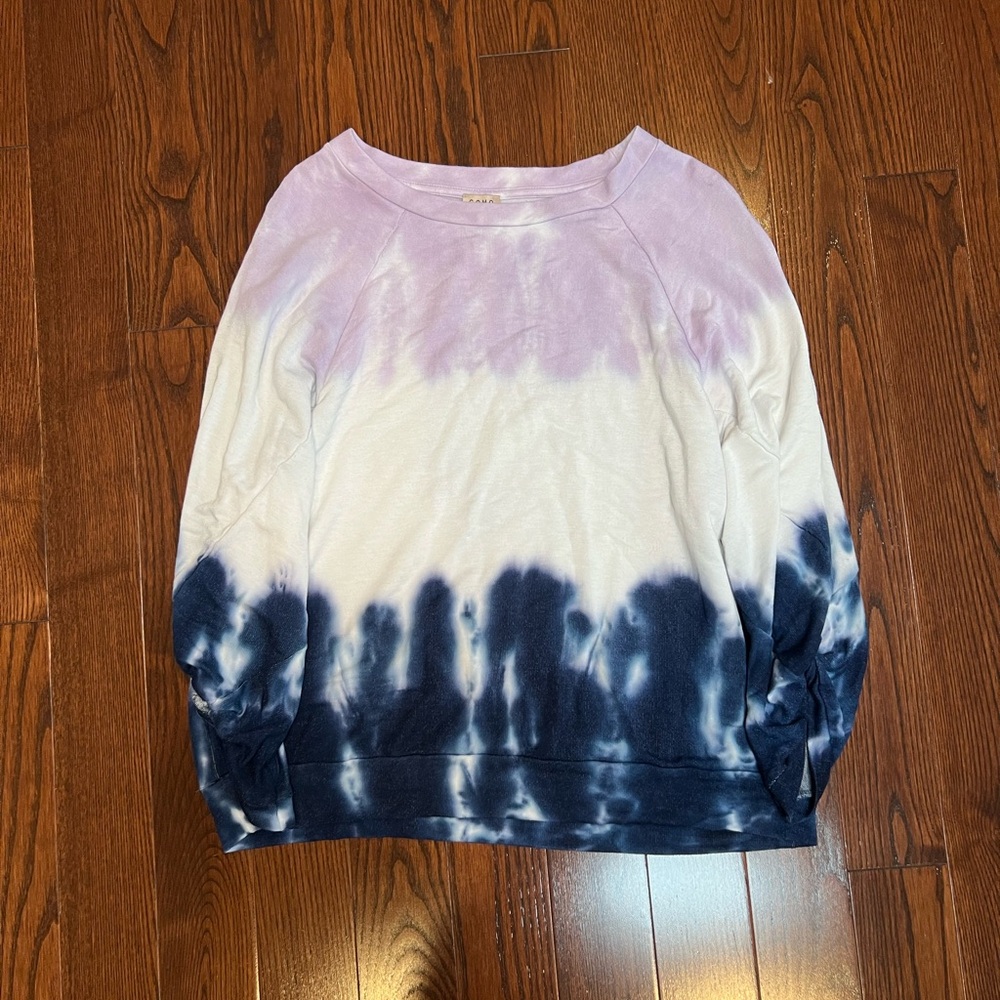 Como Vintage Lavender and Navy Tie-Dye Sweatshirt